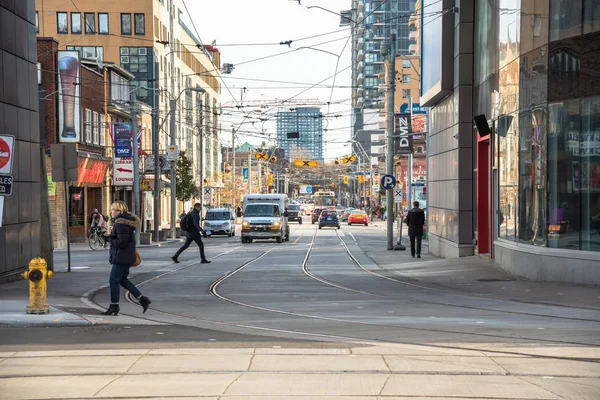 Toronto Canadá Noviembre 2017 Vista Dundas Street East Una Soleada — Foto de Stock