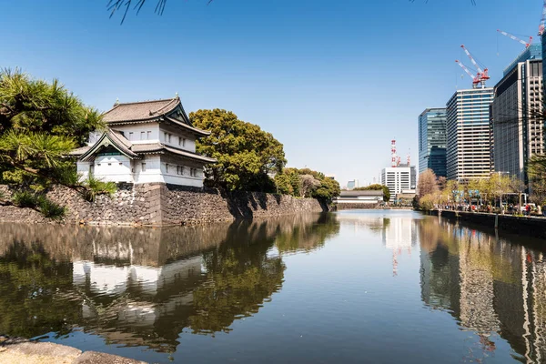 Blick Auf Die Mauer Und Den Wassergraben Den Tokyo Kaiserpalast — Stockfoto