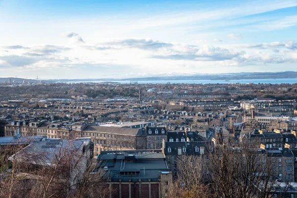 Edinburgh Firth Jak Vidět Calton Hillu Zimních Dnech — Stock fotografie