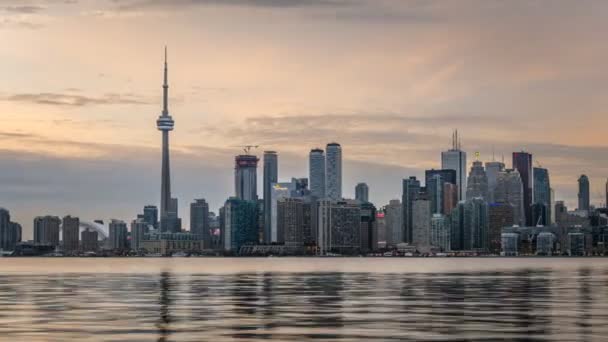 Timelapse Toronto Skyline Zachodzie Słońca — Wideo stockowe