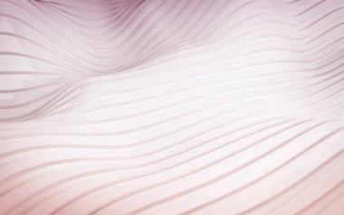 Beyaz şerit fütüristik arka plan dalgalar. 3D render