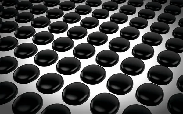 Parlak siyah çokgenler soyut dizisi. 3D render