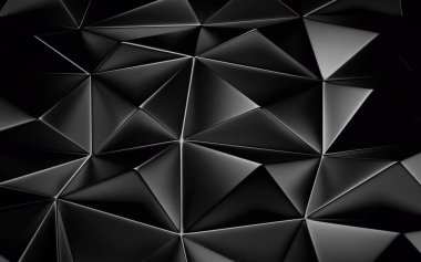 Bir siyah geometrik arka plan. 3D render