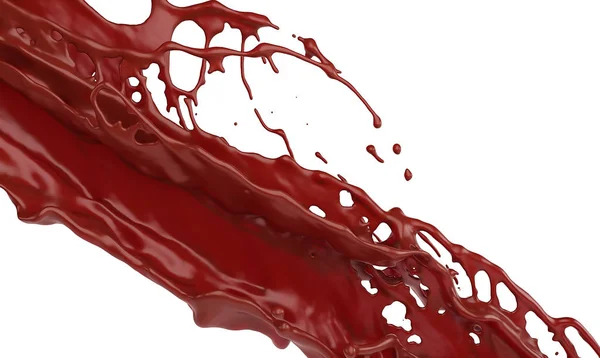 Red splash over white background. 3d render — Stock Photo, Image