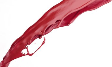 Beyaz arka plan üzerinde kırmızı sıçrama. 3D render