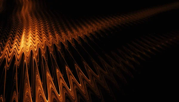 Mooie gouden achtergrond van gloeiende deeltjes en lijnen met scherptediepte en bokeh. 3D illustratie, 3d render — Stockfoto