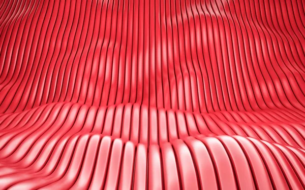 Abstracte matrix van glanzend rode veelhoeken. 3D render — Stockfoto