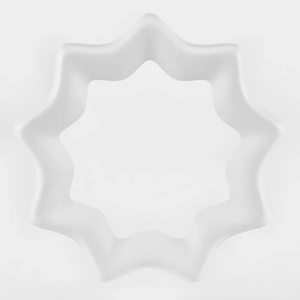 3D ronde witte lint frame. Geïsoleerd op wit — Stockfoto