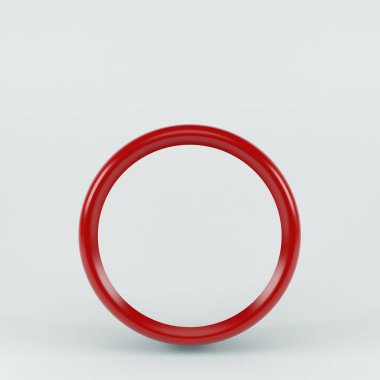 3 boyutlu kırmızı çerçeve. Beyazda izole edilmiş