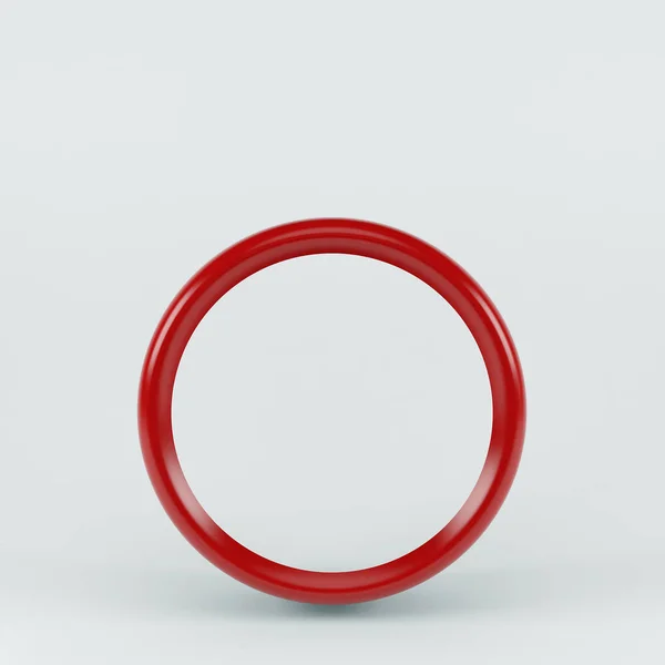 3d cornice rotonda rossa. Isolato su bianco — Foto Stock