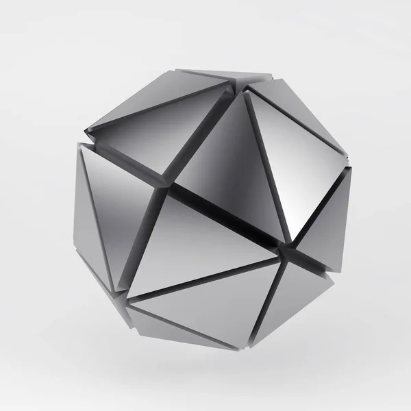 Sfondo geometria sfere d'argento. Rendering astratto 3d — Foto Stock