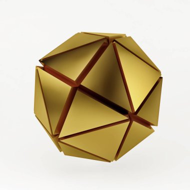 Altın küreler geometri arka planı. Soyut 3d oluşturma
