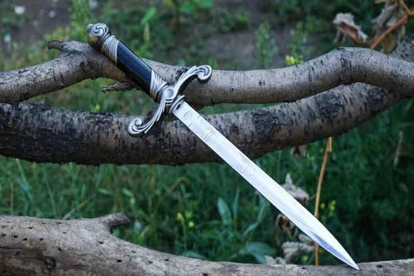 Bıçaklar Keskinleştirilmemiş Bir Kılıfın Içinde Kemer Ekipmanın Bel Kemerinde Özel — Stok fotoğraf