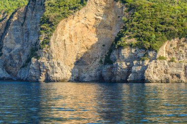 Uzun, yemyeşil bir sahil Deniz'le buluşuyor