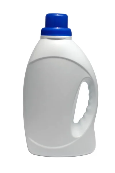 Plastic Bottle Blue Lid Detergent Isolated White — Stock Photo, Image