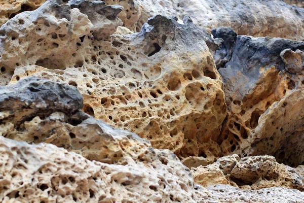 Earth - katmanlı kaya arka plan jeolojik kat. kaya katmanı tortu. Sarı kum tabakası. Kabuk toprak. Tabakaları, kayrak veya şeyl kaya katmanı.