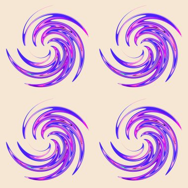 Sarmal sarmal seti, girdap girdabı. Sarmal, dönüş, girdap. Sarmal, girdap dönüşü, simge illüstrasyonu.