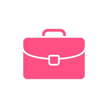 Beyaz arka planda pembe evrak çantası ikonu, iş, kariyer ya da profesyonel çabalar için bir sembol olarak tasarlandı. Basit, kısa ve çeşitli projelerde kullanımı kolay.