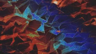 Zengin bir zemin karşısında gelişmekte olan şekiller ve desenler içeren canlı soyut animasyonların büyüleyici bir görüntüsü..