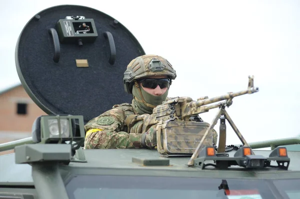 Yavoriv, Ukrayna, 24.09.2020. Rapid Trident - Ukrayna 'nın batısındaki Lviv kenti yakınlarındaki Yavoriv eğitim sahasında 2020 askeri tatbikat,