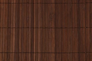 A close-up view of a brown bamboo mat displaying a natural texture perfect for home decor or crafting. The woven pattern showcases its earthy appeal and durability.