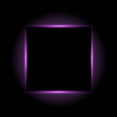 Mor ışıklı boş ürün standı. Vektör illüstrasyonu