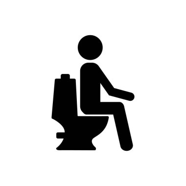 Beyaz arkaplanda wc pan simgesi. Stok vektör işareti