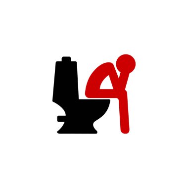 Beyaz arkaplanda wc pan simgesi. Stok vektör işareti