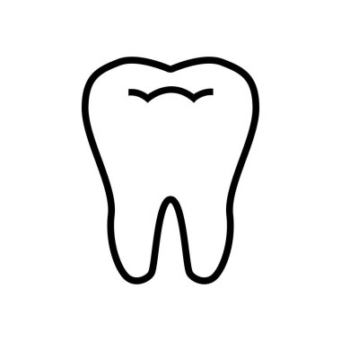 Diş ikonu dişçi düz vektör işareti. Taşınabilir kullanıcı arayüzü için