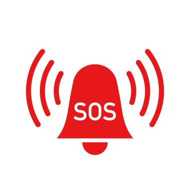 Bu simge acil alarm düğmesi. SOS işareti cankurtaran şamandırası kurtarma izole işareti. Stok vektörü