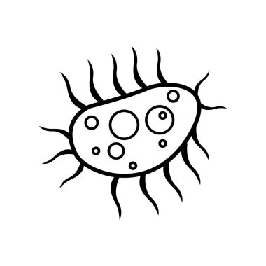 Beyaz zemin üzerinde izole edilmiş ortak insan virüsü veya bakteri taşıyıcısı