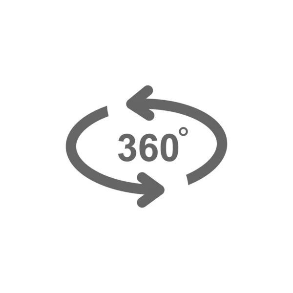 360 Graden Pictogram Vector Rotatie Symbool Witte Achtergrond — Stockvector