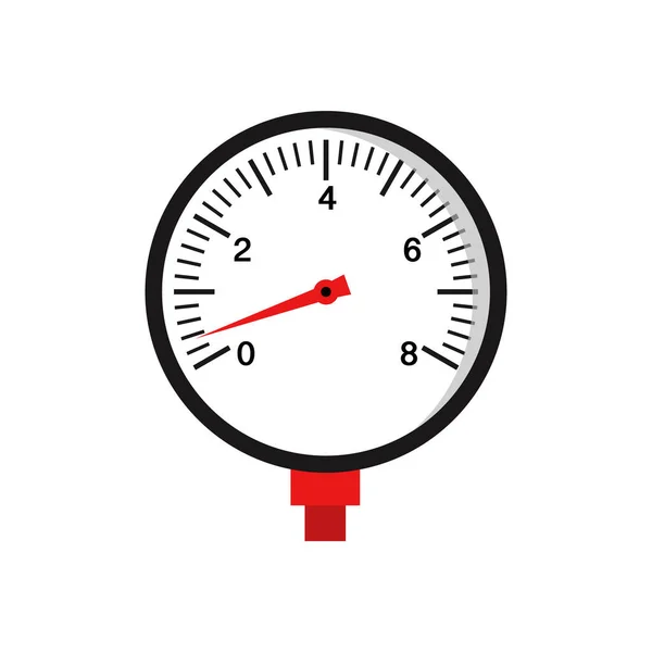 Manometer Plat Ontwerp Drukmeter Met Metalen Draad Drukmeter Voor Drukmeting — Stockvector