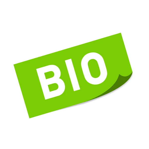 Biosquare Isolerad Grönt Klistermärke Vitt Vektorillustration — Stock vektor