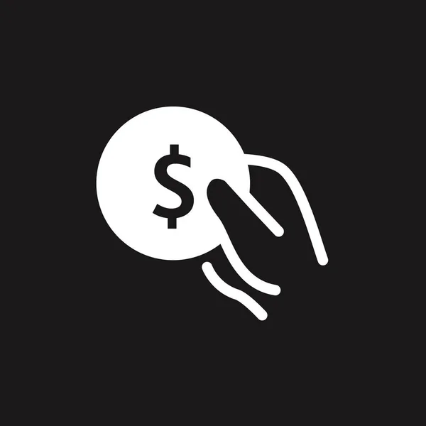 Pictograaf Van Geld Hand Zwart Vectorpictogram Eps — Stockvector