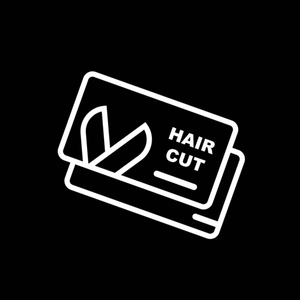 Coupe Cheveux Carte Visite Icône Ligne Vectorielle Illustration Élément Simple — Image vectorielle