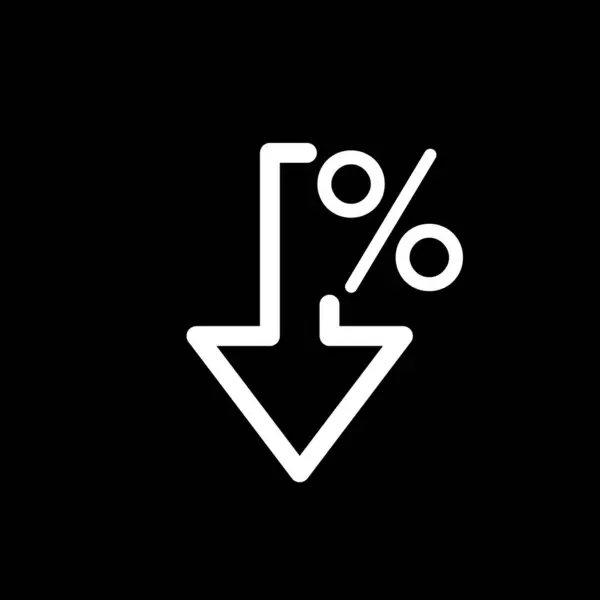 Процент Вниз Значок Черном Фоне Элемент Информационного Графика Rerow Icon — стоковый вектор