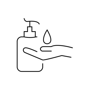 Beyaz üzerine sabun resmi olan bir el. Trend vektör simgesi