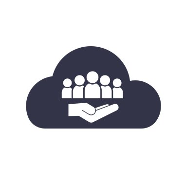 Beyaz arkaplanda düz stil simgesini destekle. psikolojik destek