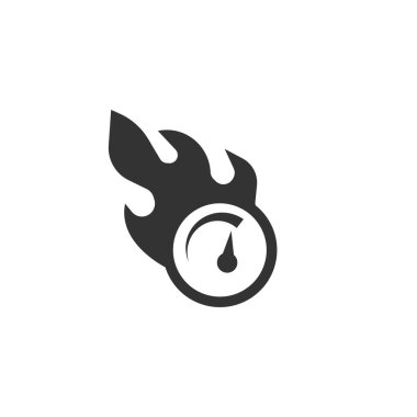 Beyaz arkaplanda sürat ateş simgesi. Vektör işareti