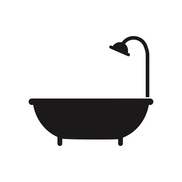 Bak Mandi Dengan Ikon Shower Ilustrasi Stok - Stok Vektor