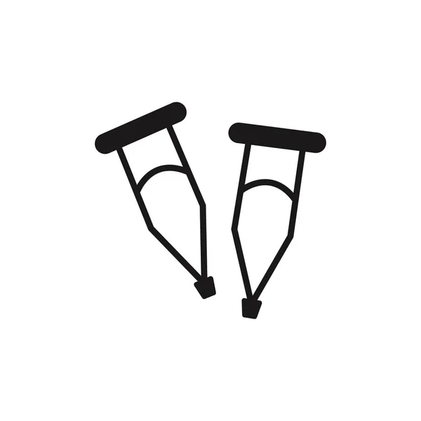 Crutches Ícone Tendência Ilustração Simples Ícone Vetor Muletas Para Web —  Vetores de Stock