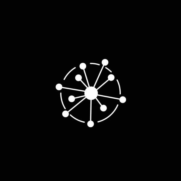 Hub Network Connection Line Vector Icon Black — Stock Vector