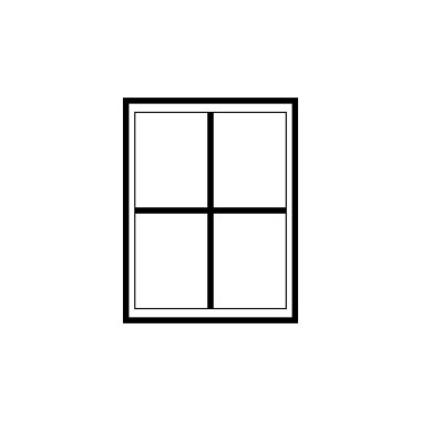 Beyaz arkaplanda Pencere Vektörü Simgesi. Düz tasarım