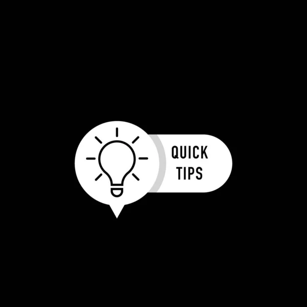 Vektorgelbe Sprechblase Mit Quick Tips Text Flache Minimale Trend Moderne — Stockvektor