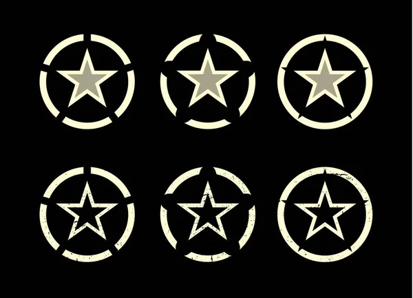 Military Stars Black Background Stock Vector — Stock Vector
