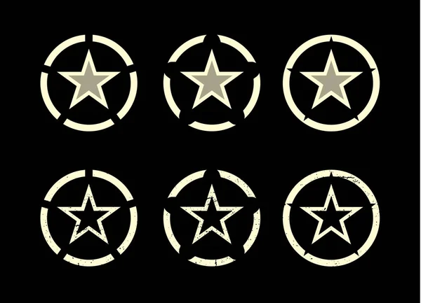 Estrellas Militares Estadounidenses Sobre Fondo Negro Vector Stock — Vector de stock