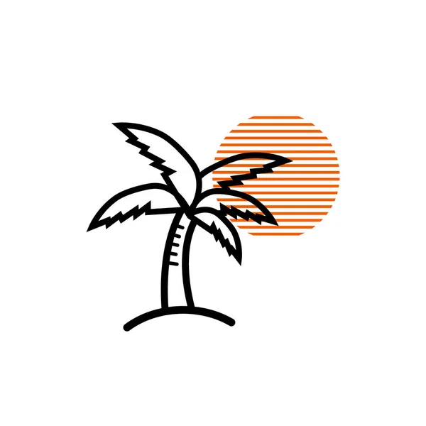 Palm Pictogram Vlakke Vector Illustratie Witte Achtergrond — Stockvector