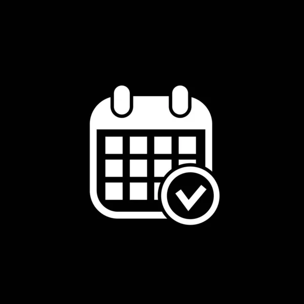 Kalender Häkchen Symbol Vektor Ereignissymbol Tag Oder Monat Symbol — Stockvektor