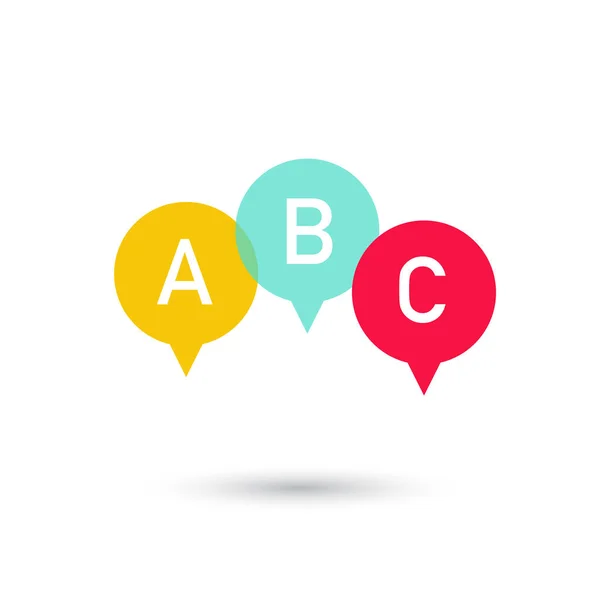 Abc Bloqueia Ícone Plano Cubos Alfabeto Com Letras Plano — Vetor de Stock
